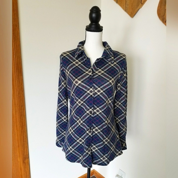 NWT Bailey's Blossoms Plaid Button Up Shirt - Picture 1 of 5